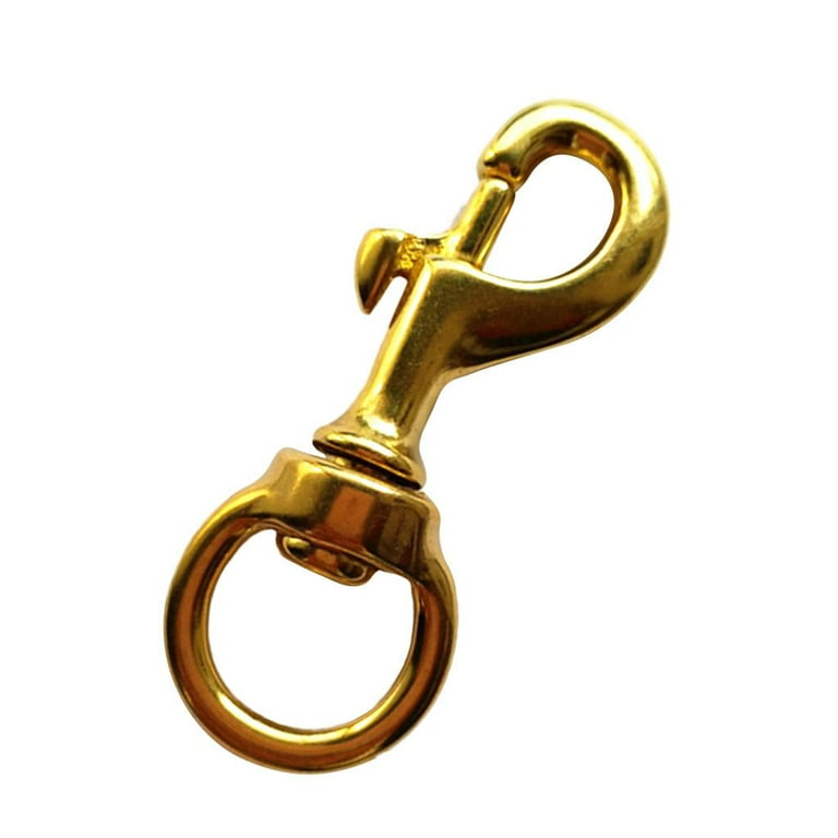 2 Pcs Solid Brass 18mm Eye Swivel Snap Clasp Hooks Luggage Bag Strap Clip  59mm Overall Length 