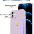 thumbnail image 2 of Compatible with iPhone 11 6.1” Case for Women Girls,Soft TPU Pretty Wristband Holder Phone Case Slim Liquid Silicone Shockproof Thin Wrist Strap Love Heart Cute Case Cover（Elegant Purple）, 2 of 13