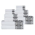 thumbnail image 3 of Blue Nile Mills Medallion Turkish Cotton 12 Piece Towel Set, White/ Stone, 3 of 6