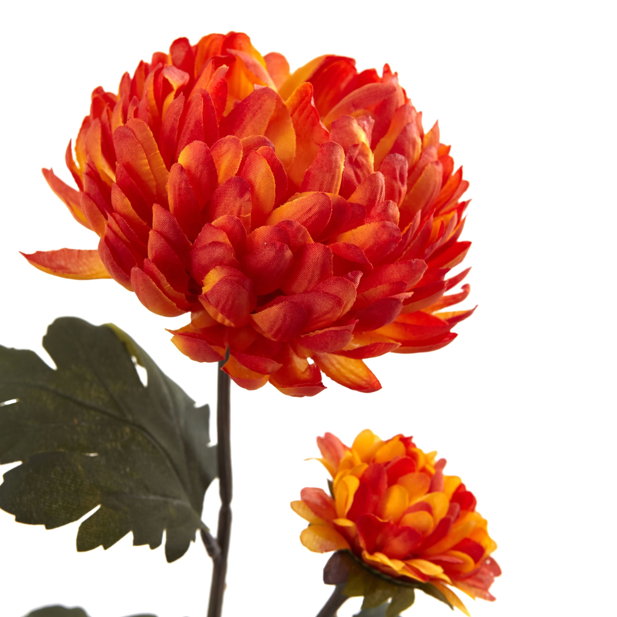 Nearly Natural 29in. Chrysanthemum Artificial Flower (Set of 12), Orange