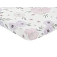 thumbnail image 2 of Watercolor Floral Lavender Mini Fitted Crib Sheet by Sweet Jojo Designs, 2 of 3