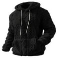 thumbnail image 4 of Hoodies for Men 2026 Fall Winter Long Sleeve Plain Lined Hooded Sweatshirt with Pockets Mens Pullover Top, 4 of 7