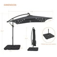 thumbnail image 2 of ACEGOSES 8.2x8.2ft LED Square Outdoor Patio Canopy Offset Umbrellas for Villa Gardens, Lawns and Yard,Anthracite, 2 of 6