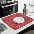 thumbnail image 3 of Red Christmas Gift and Snowflake Pattern Dish Drying Mat for Kitchen 1 Pack, Ultra Absorbent Microfiber Dishes Drainer Mats,16x18in(41x46cm), 3 of 6