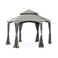 thumbnail image 1 of Garden Winds Replacement Canopy Top Cover for the Southbay Hexagon Gazebo -Standard 350 - Stripe Stone, 1 of 8