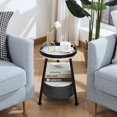 thumbnail image 6 of Small Round End Table, 2 Tier Round Side Table with Storage Basket,11.8”D*17.8”H Small Round Table,Sofa Side Table,Small Round Nightstand for Living Room Bedroom, 6 of 18