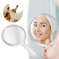 thumbnail image 1 of Hand Glass Double Sided Handheld Glass 1X/3X Magnifying Glass With Handle Set Of 2 (Clear),Clear Makeup Magnifying Glass, 1 of 8