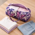 thumbnail image 6 of Quilted Embroidered Travel Duffel Bag 16x8x8 Inch, Compact Overnight Bag with Padded Handles, Gym Yoga Tote, Vacation Carry-On Bag, 6 of 8