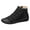 Black, variant on Women's Casual Flat Leather Retro Lace Up Boots Side Zipper Round Toe Shoe Boots