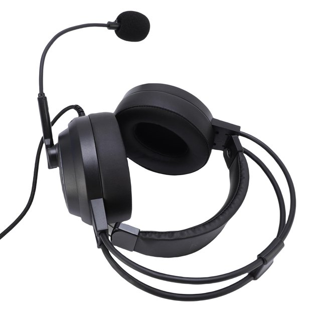 Over Ear Headphone Headset with Microphone Unidirectional Noise Reduction HD Sound Decoding Adaptive Double Beam Structure 2.8m Nylon Braided Wire for Learning Work