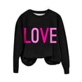 thumbnail image 2 of Meichang T-Shirts à Manches Longues pour Femmes T-Shirts de la Saint-Valentin T-Shirts Graphiques Cœur d'Amour Hauts Mignons T-Shirts de Vacances Col Rond Mode 2025, 2 of 5
