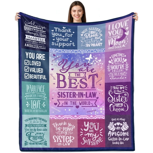 LHSHID Sister in Law Birthday Gifts Gifts for Sister in Law Blanket Birthday Gifts for Sister in Law Sister in Law Wedding Gifts Sister in Law Gifts for Women Throw Blanket 30"x40"