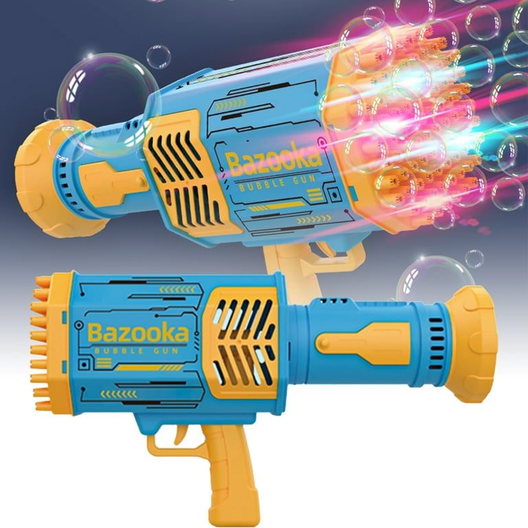 8x 88 Holes Bubble Gun Rocket Launcher Machine Colorful Lights Bubble Gun