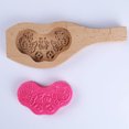 thumbnail image 3 of CAROOTU Carved Wooden Mooncake Cookie Stencils DIY Gingerbread Template Practical Kitchen Baking Tools Easy Operation New, 3 of 7