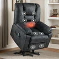 thumbnail image 2 of PAPROOS Recliner Chair, Electric Power Lift Recliner with Heat Therapy and Massage Function, Large Size Lift Chair with Remote and Side Pocket, Oversized Power Reclining Sofa, Gray Blue, 2 of 7