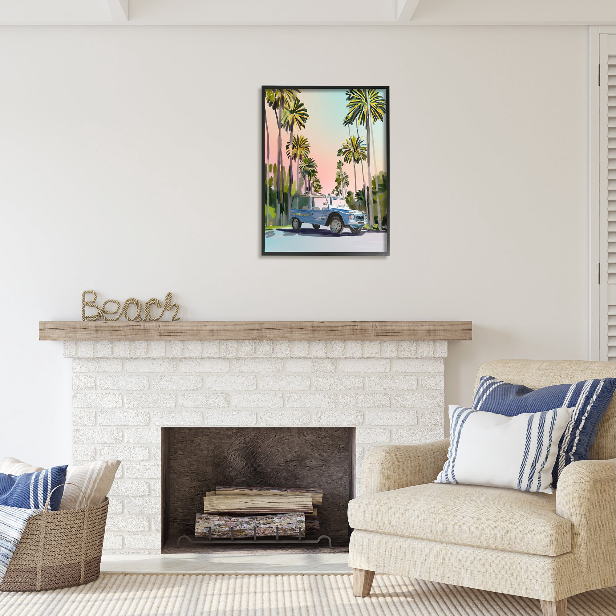 Stupell Industries Glam Brand Vehicle Transportation Painting Black Framed Art Print Wall Art, 24 x 30