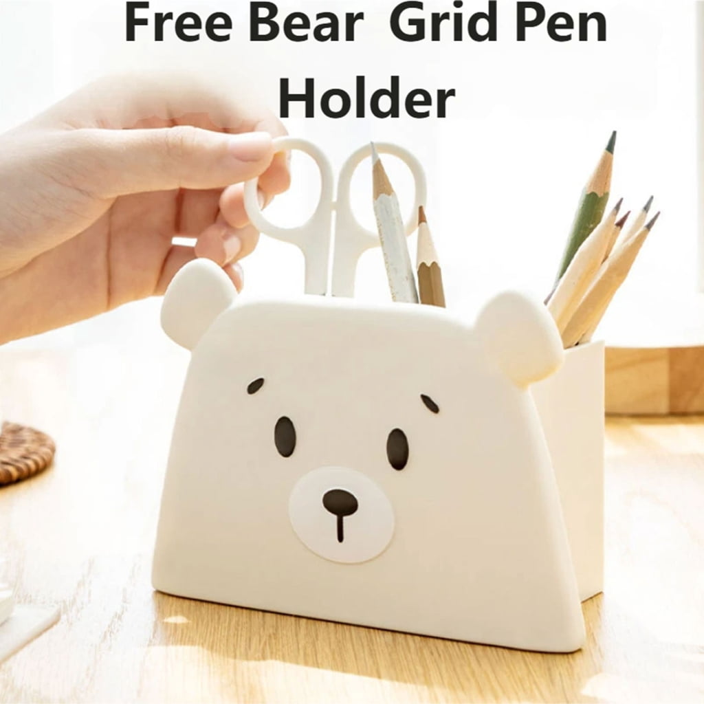 Creative Bear Writing Utensil Container Holds Over Pens Or Markers Makeup Tool Storage