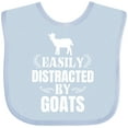thumbnail image 3 of Inktastic Easily Distracted by Goats Boys or Girls Baby Bib, 3 of 4