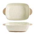thumbnail image 1 of Double Ear Ceramic Rectangular Baking Dish Deepening Vintage Baking Bowl Home Microwave Oven Use Plate, 1 of 4