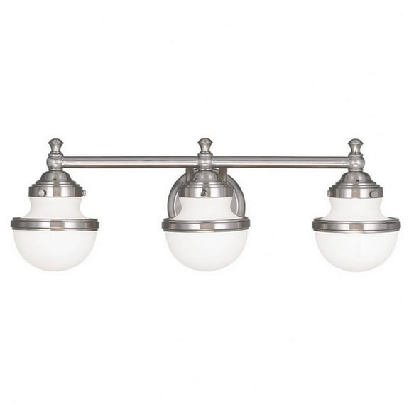 3 Light Bathroom Light in Modern Style 24 inches Wide By 8.25 inches High-Brushed Nickel Finish Bailey Street Home 218-Bel-1261013