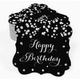 thumbnail image 2 of Inkdotpot Pack Of 50 Happy Birthday Paper Tags DIY Craft Bracket Shape Real Silver Foil Hang Tags, 2 of 7