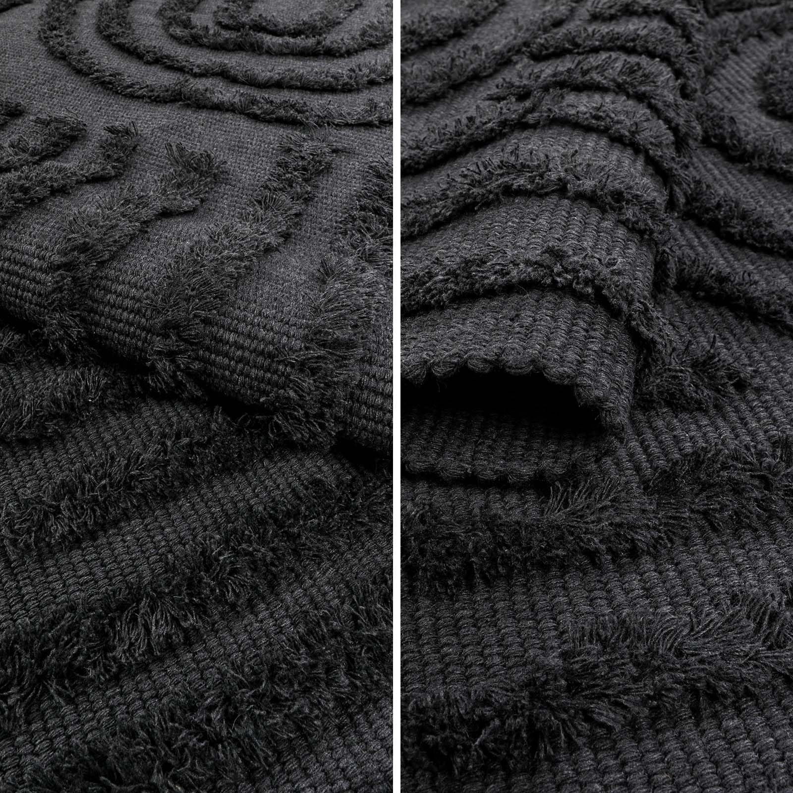 SUNDEREY Modern Rainbow Area Rug,5'x8' Washable Bedroom Rugs,Boho Woven Floor Carpet With Tassel, Modern Farmhouse Tufted Rug For Living Dining Room Kitchen Entryway Bathroom,Dark Grey