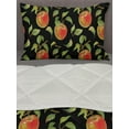 thumbnail image 3 of Fruits Comforter & Sham Bedding Set, Hand Drawn Detailed Illustration of Branches of Apple Trees with, 3 pcs Duvet Set Microfiber Filling Quilt, 5 Sizes, Fern Green Red Black, by Ambesonne, 3 of 4