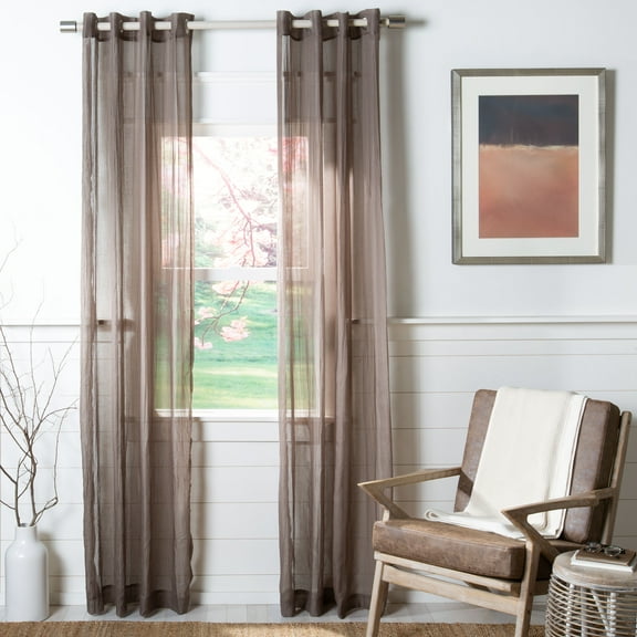 SAFAVIEH Kannon Grommet Curtain Window Panel, 52" x 84", Brown