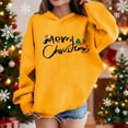 thumbnail image 2 of Lorytime Girls Sweatshirts with Hoodie Boys Merry Christmas Sweatshirt Long Sleeve Pullover Drop Shoulder Cute Tops Yellow, 2 of 4