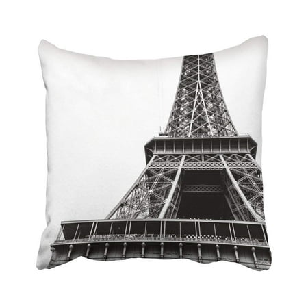 ARTJIA Architecture Eiffel Tower In Black And White Attraction Best Pic The Tour Photography Pillowcase Throw Pillow Cover 18x18