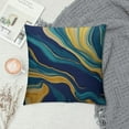 thumbnail image 2 of COMIO  Marble Texture Throw Pillow Cover,Yellow Blue Green Golden Fluid Marble Hipster Ink Luxury Elegant Colorful Decorative Pillow Cases Square Cushion Covers for Home Sofa Couch, 2 of 5