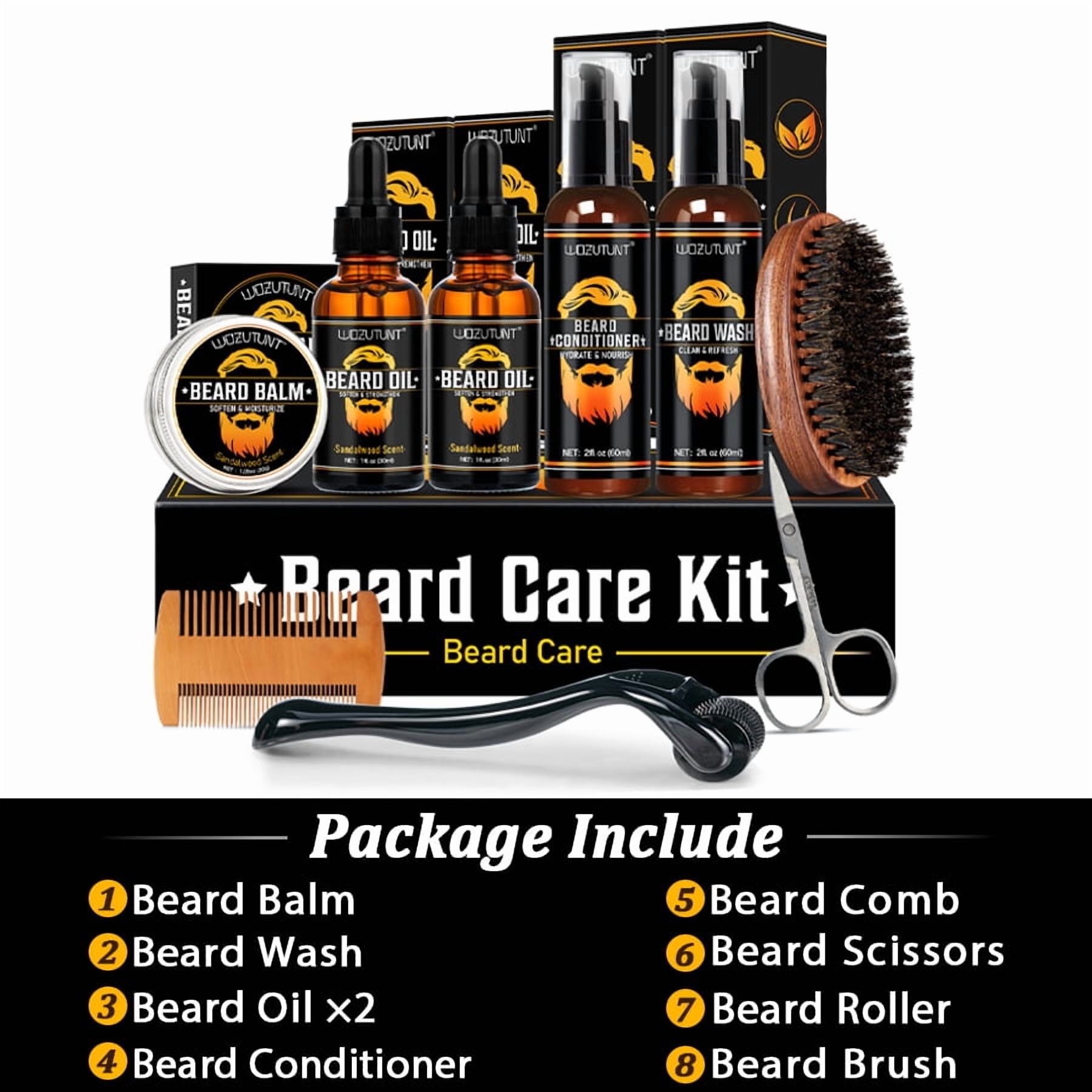 Wozutunt Beard Kit for Men, Grooming & Trimming Set With Beard