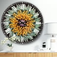 thumbnail image 3 of Designart 'Yellow Blue Abstract 3D Flower ' Modern wall clock, 3 of 3