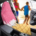 thumbnail image 4 of POLERO Ice Cream Waffle Print Car Towel Seat Cover Premium Terry Cloth Car Seat Cover, Sweat Absorbed Waterproof Car Seat Towel Cover Fit for Vans SUVs Trucks, 4 of 7