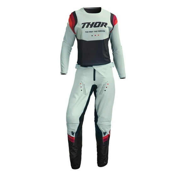 Thor 2023 Womens Pulse Rev Offroad Motocross Jersey Pant Combo Black/Light Mint (X-Small / 3/4)