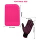 thumbnail image 4 of Guante resistente al calor con tapete resistente al calor para rizador, alisador de cabello, planchas, guante de silicona, tapete de silicona de grado alimenticio de 9" x 6,5", rosa, 4 of 5