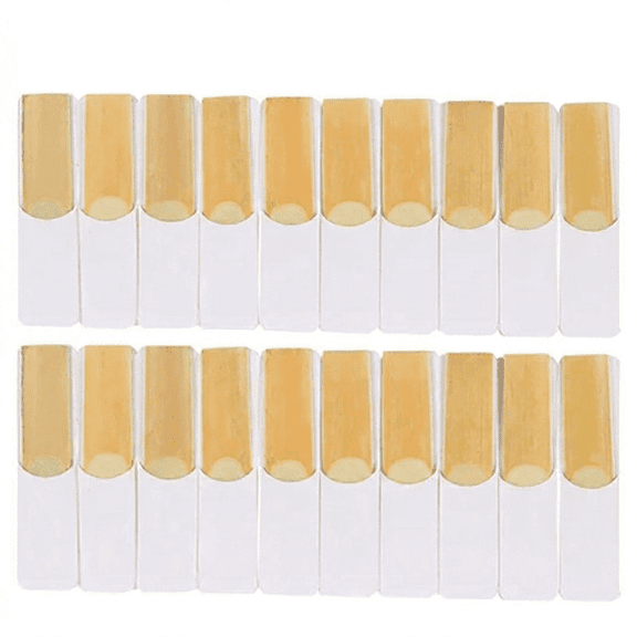 ROSEXIXI Alto Saxophone Reeds, 20-Pack Strength 2.5 Medium – Natural Cane Woodwind Reeds for Beginners and Professional Saxophonists, Practice and Performance