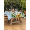 thumbnail image 3 of Outdoor Tablecloth with Umbrella Hole for Patio/Picnic/Party/Camping, Coastal Sunflower Vine Waterproof Table Cloth Rectangle Table Cover Washable, Summer Flower Blue Sky Garden (60"x 120"), 3 of 9