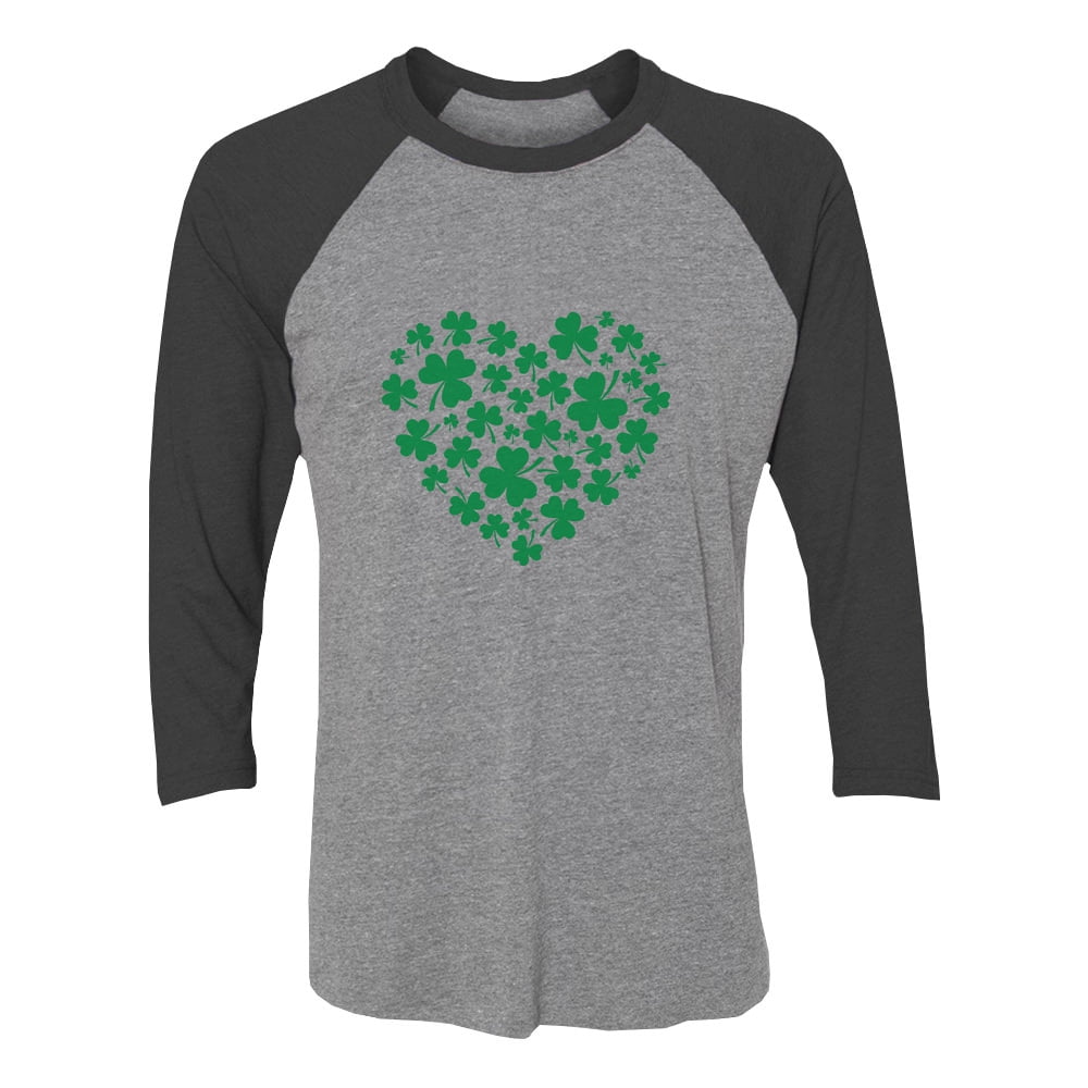 Tstars Womens Irish Green Clovers Heart St Patricks Day Shamrock Shirts
