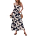 thumbnail image 6 of SCHUHLAND Women's Sexy V-Neck Printed Maxi Dress - Elegant Cami Sundress with Pockets, Sleeveless Boho Summer Beach Party Gown, S-2XL, 6 of 26