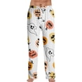 thumbnail image 2 of Trgacdwlo Men Halloween Pajama Pants Cat Pumpkin Print Fall Wide Leg Lounge Pants Men Spooky Season Holiday Elastic Waist Pj Pants for Men, 2 of 5