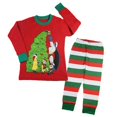 thumbnail image 1 of SAILEROAD-Conjunto de Pijama con estampado de Papá Noel para niños, ropa de dormir de algodón de manga larga, 1 of 4