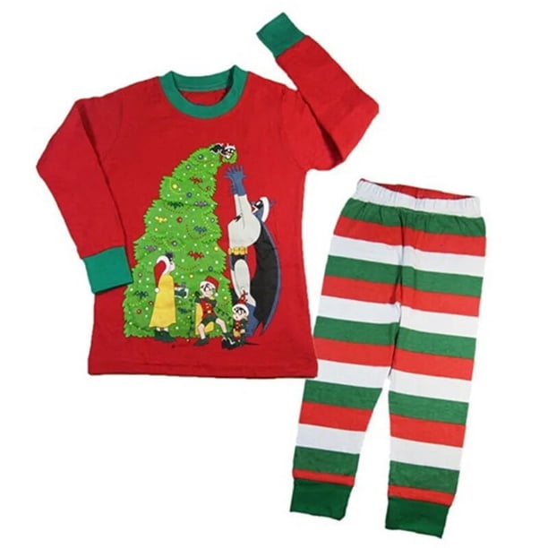SAILEROAD-Conjunto de Pijama de Navidad para niños, ropa de dormir de algodón de manga larga, a rayas