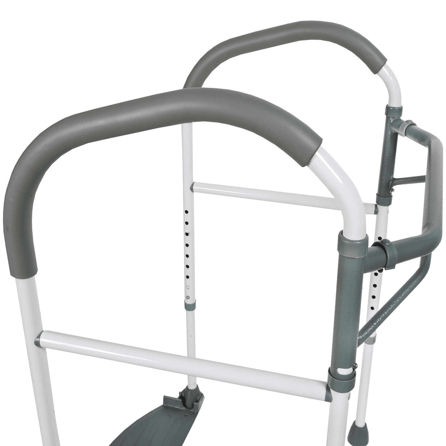 Healthline Adjustable Toilet Safety Frame with Foot Plate, Foldable Aluminum Bathroom Safety Rails for Seniors, Elderly and Handicap Support