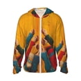 thumbnail image 2 of Uemuo Colorful Sweaters And Strings Pattern Women's Full Zip UPF 50+ Sun Protection Hoodie Jacket Long Sleeve Sun Shirt Hiking Outdoor Performance with Pockets-X-Large, 2 of 9