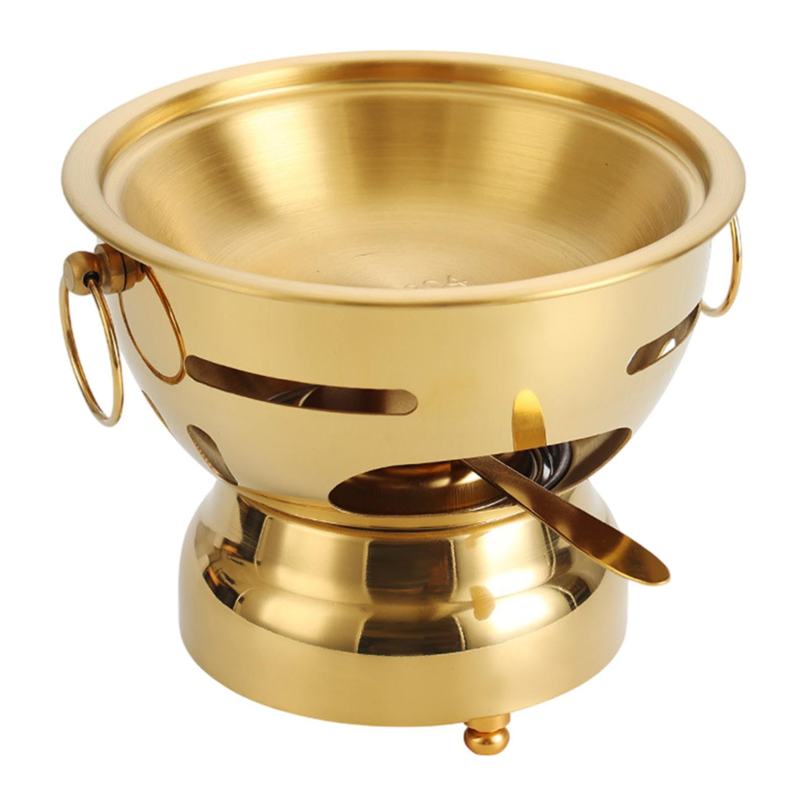 Fancyes Shabu Hot Pot Single Person Hotpot Portable Stockpot for Parties Home Picnic Gold