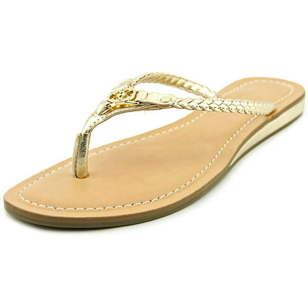 Guess - Guess Jelloo2 Women Open Toe Synthetic Gold Flip Flop Sandal ...