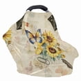 thumbnail image 4 of Renewold Butterfly Sunflower Retro Stretchy Baby Car Seat Covers Carseat Canopy, Baby Breastfeeding Stroller High Chair Shopping Cart Cover, 4 of 7