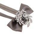thumbnail image 4 of 1 Pieza Muñeca Ramillete Nupcial Ojal preestablecer para Nupicas Flor de Mano Artificial Flor Gris Macarena ramillete de diamantes de imitación de la boda, 4 of 8