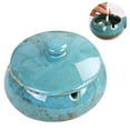 thumbnail image 2 of Cenicero de cerámica con tapas, resistente al viento, cenicero para uso en interiores o exteriores, cenicero para fumadores, cenicero de escritorio para decoración de hogar y oficina Ormromra 2034587-1, 2 of 9
